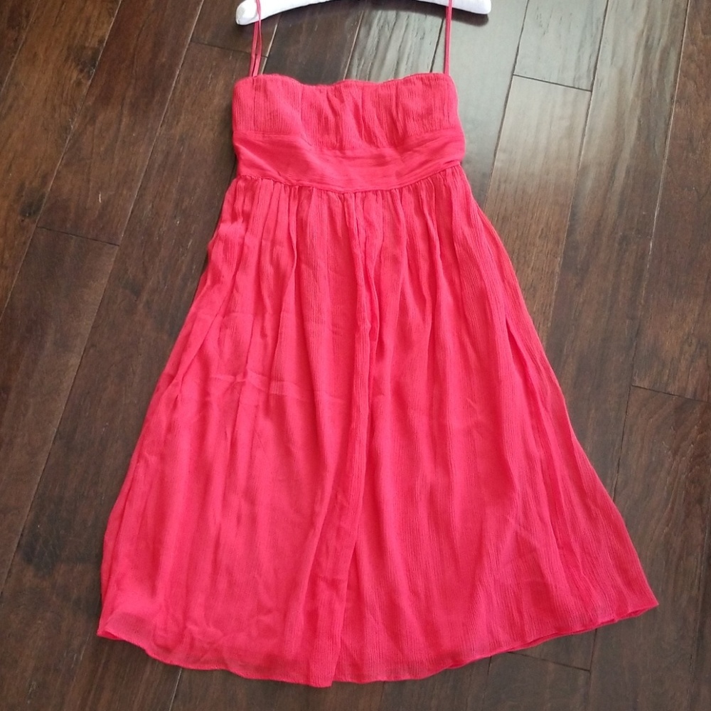 JCrew red chiffon dress, sz 4